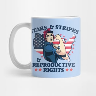 Stars and Stripes and Reproductive Rights // Patriotic American Rosie the Riveter Feminist Mug